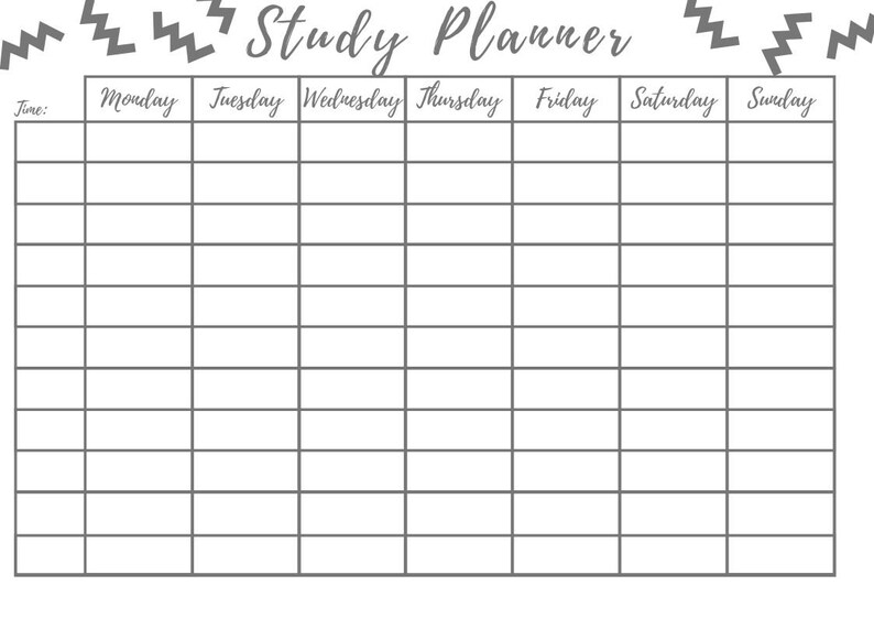 Study Planner Printable Revision Planning Weekly Exam Etsy Study planner printable revision planning weekly exam etsy