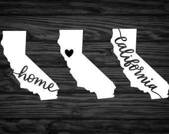 California State Decal with Heart | Home | CA / California Vinyl Decal for Cars, Laptops, & more