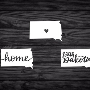 South Dakota State Decal with Heart | Home | SD / South Dakota Vinyl Decal for Cars, Laptops, & more