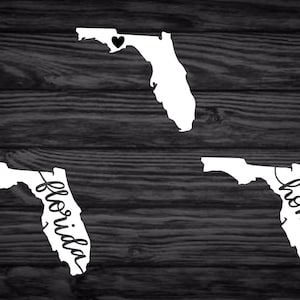 Florida State Decal with Heart | Home | FL / Florida Vinyl Decal for Cars, Laptops, & more