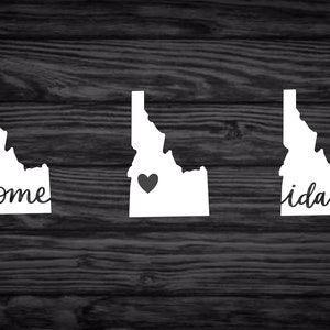 Idaho State Decal with Heart | Home | ID / Idaho Vinyl Decal for Cars, Laptops, & more