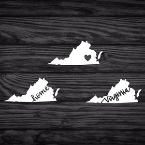 Sticker Virginia State avec coeur | Accueil | Décalcomanie en vinyle Virginie/Virginie pour voitures, ordinateurs portables et plus
