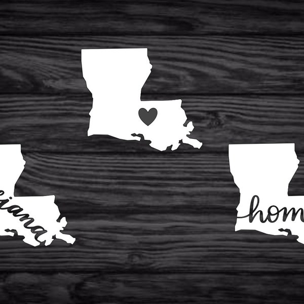 Louisiana State Decal with Heart | Home | LA / Louisiana Vinyl Decal for Cars, Laptops, & more