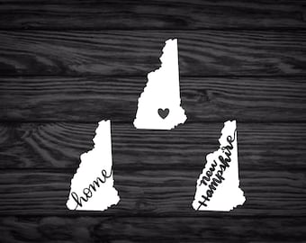 New Hampshire State Vinyl Reflective Souvenir Decal with Glitter 