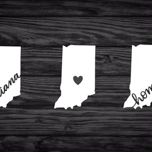 Indiana State Decal with Heart | Home | IN / Indiana Vinyl Decal for Cars, Laptops, & more