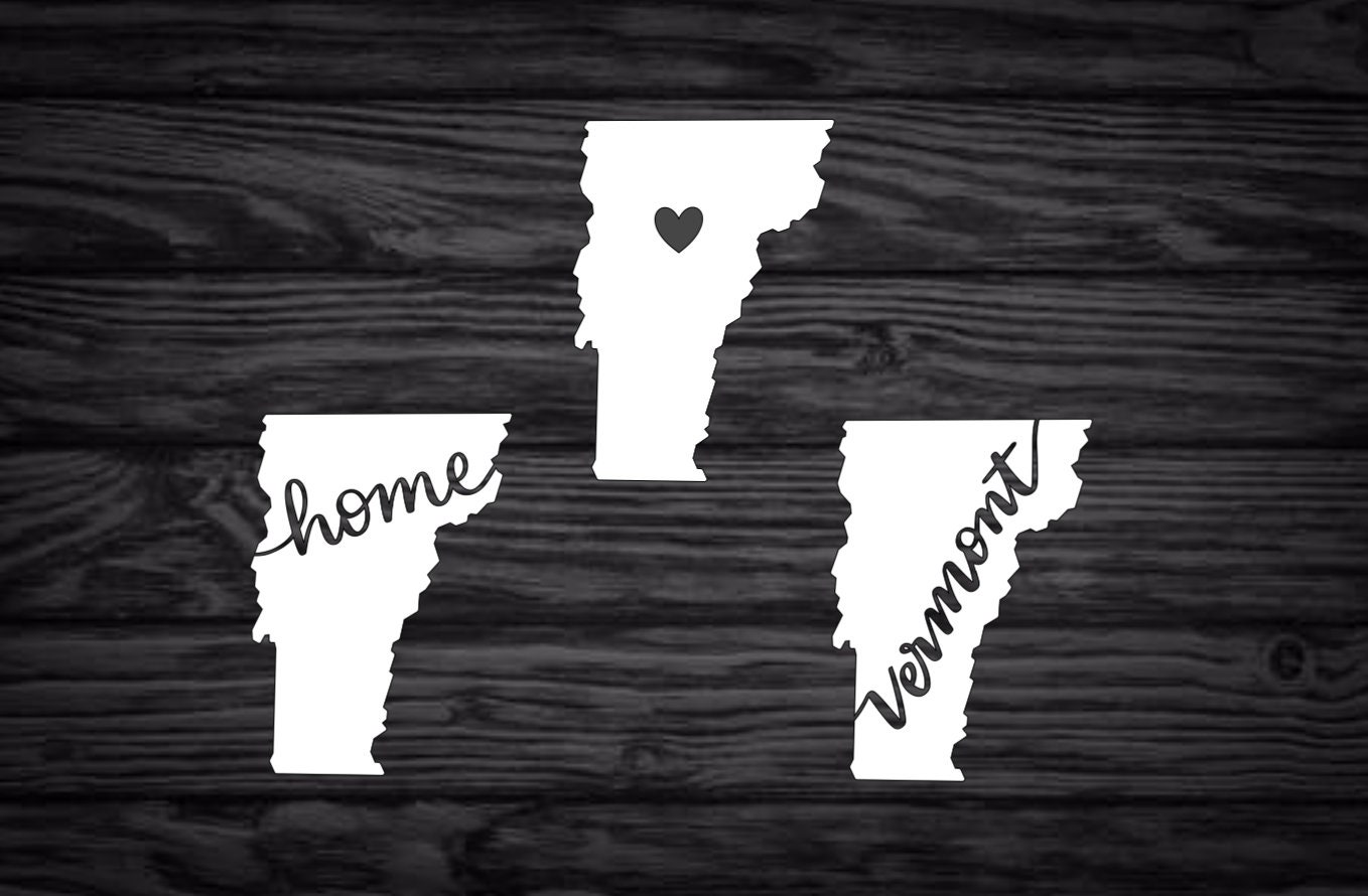 Vermont State Decal With Heart | Home | VT / Vermont Vinyl Decal for ...