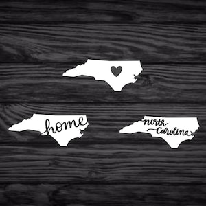 North Carolina State Decal with Heart | Home | NC / North Carolina Vinyl Decal for Cars, Laptops, & more