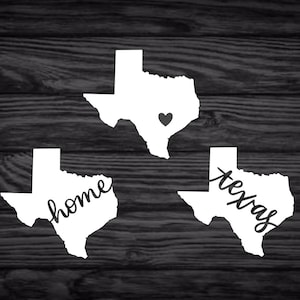 Texas State Decal with Heart | Home | TX / Texas Vinyl Decal for Cars, Laptops, & more
