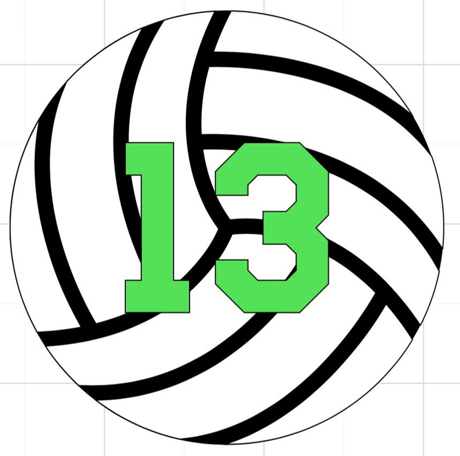 Volleyball Decal with Number Volleyball Vinyl Decal for Etsy