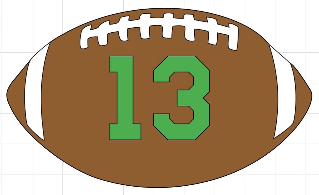 Football Decal With Number Football Vinyl Decal for Cars Etsy