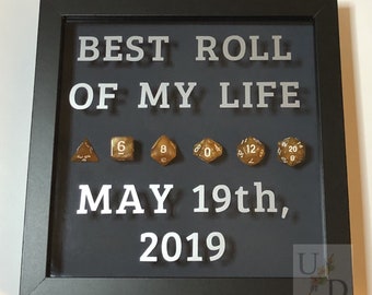 Customizable Best Roll Of My Life Anniversary Shadow Box/Dungeons and Dragons Gift/Role Playing/DND Accessory/Nerdy Gift/Anniversary/Dice