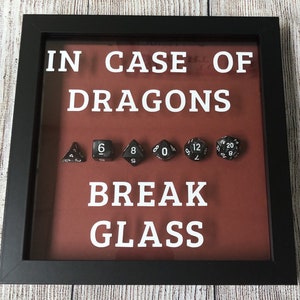 Customizable In Case Of Dragon Break Glass-Dungeons And Dragons/Funny Shadow Box Gift