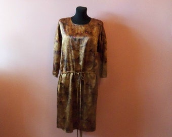 A  new ,brown ,silk dress/size M , 40( EU ) , 12 (UK)