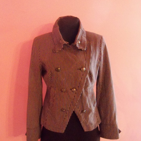 A vintage ( like new) , grey and blue Topshop jacket 100& cotton / Size S/ M/ 40 (EU) /12 (UK)