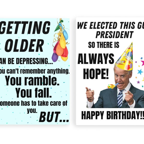 Funny Joe Biden Birthday Card for Gag | Hilarious Getting Older Bday Card For Laughs | Let's Go Brandon Birthday Gag Gift Card with Envelope