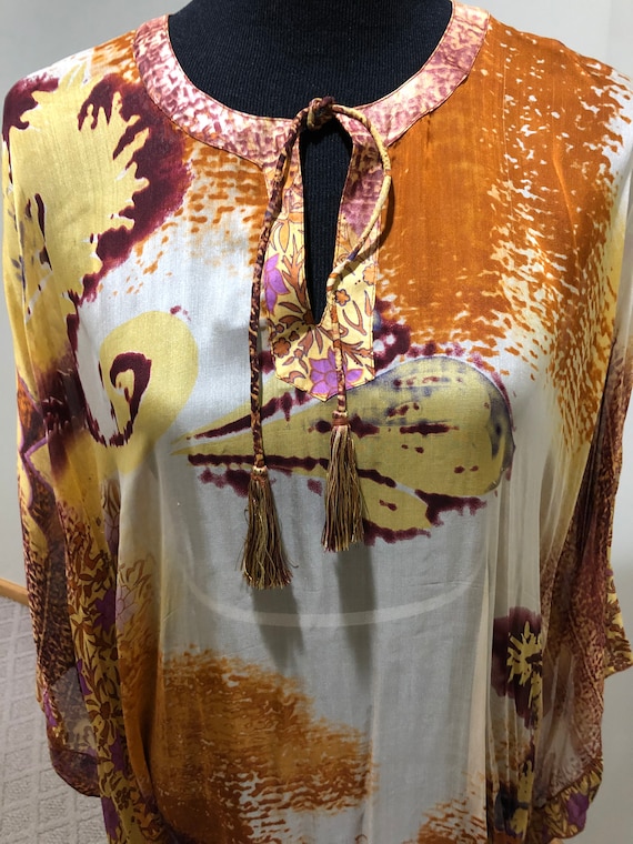 Kaftan 100% silk Beach cover up