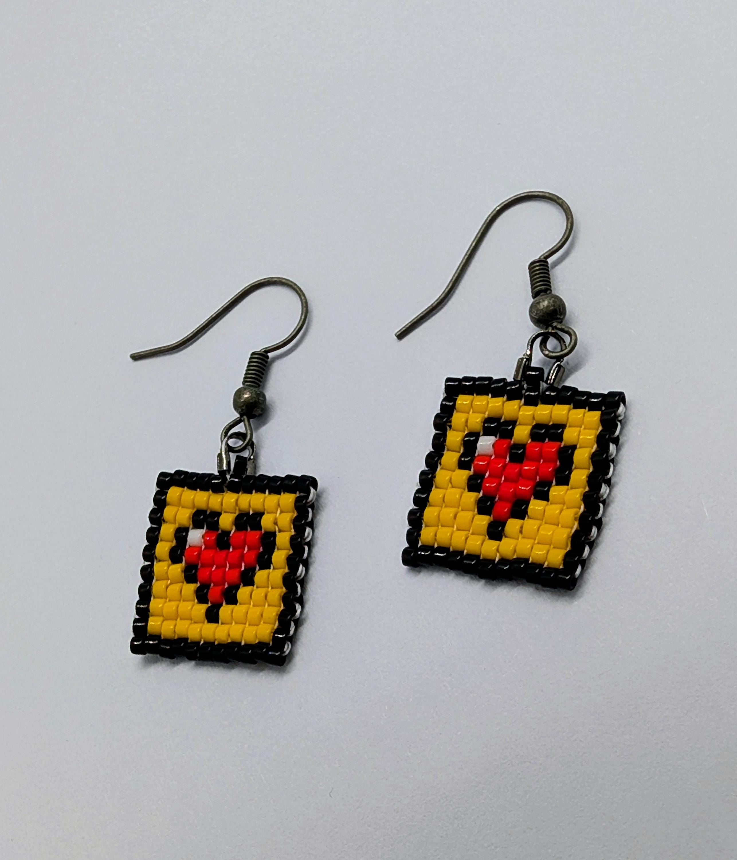 The Gamer's Heart Pixel Art Earrings | Retro Gaming 8-bit Life Bar ...