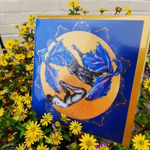 Fische Azimuth Sternzeichen Grußkarte, Geburtstagskarte, Februar, März, Sternzeichen, Horoskop
