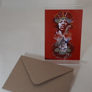 Cartão postal Voodoo Child de Francesco Jacobello + envelope marrom reciclado