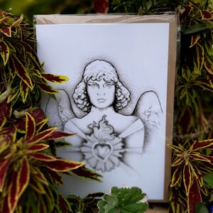 Heart of an Angel Blank Greeting Card