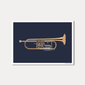 Trompette Illust Carte postale DIN A6
