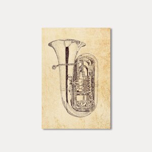 Tuba Pointillism Postal DIN A6