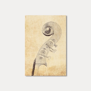 Carte postale pointillisme contrebasse DIN A6