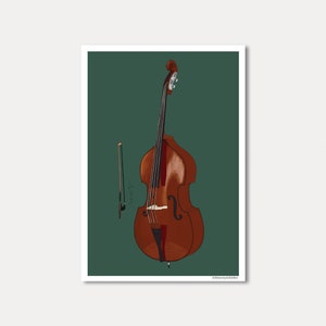 Contrabbasso Illust Postcard DIN A6