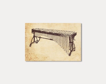 Marimba Pointillism Postcard DIN A6