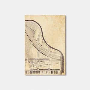 Postal de puntillismo de piano DIN A6