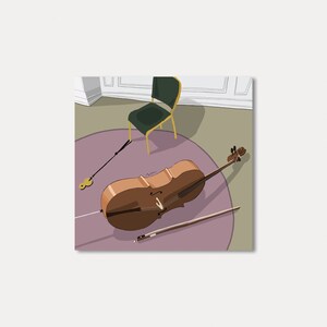 Postal de la sala de práctica de violonchelo