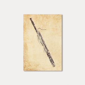 Postal de puntillismo de fagot DIN A6