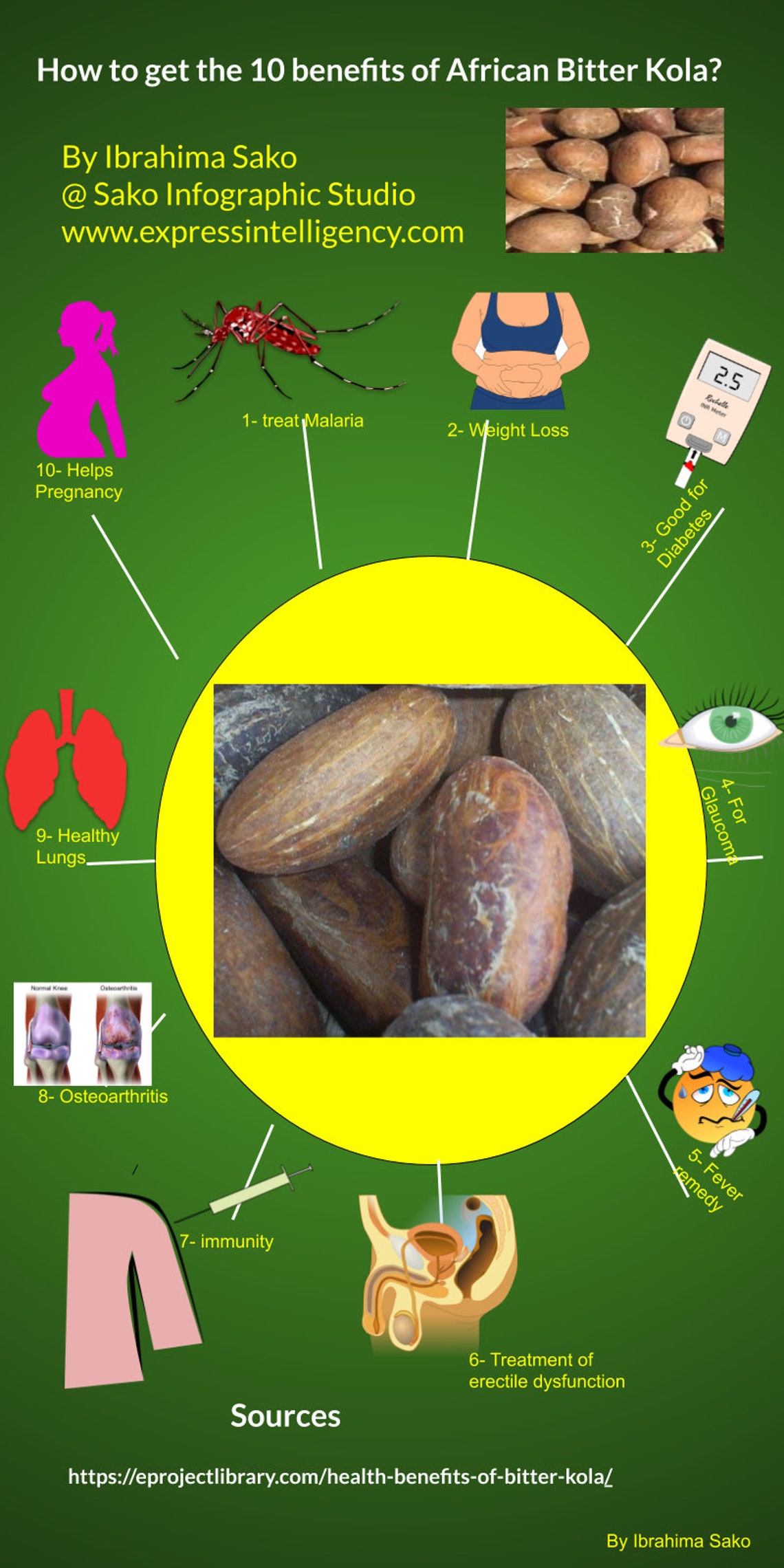 The 10 benefits of African Bitter Kola Infographic Etsy