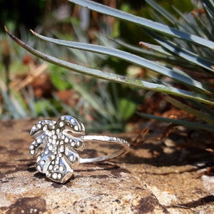 Monstera fine silver ring choice of sizes