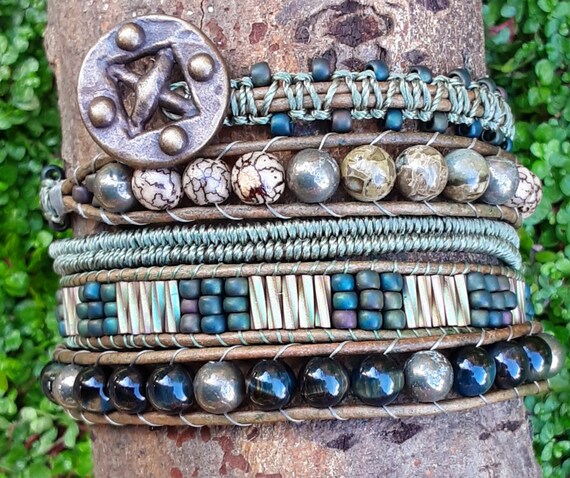 Metal and Semi-precious Gemstone Bracelets - Etsy