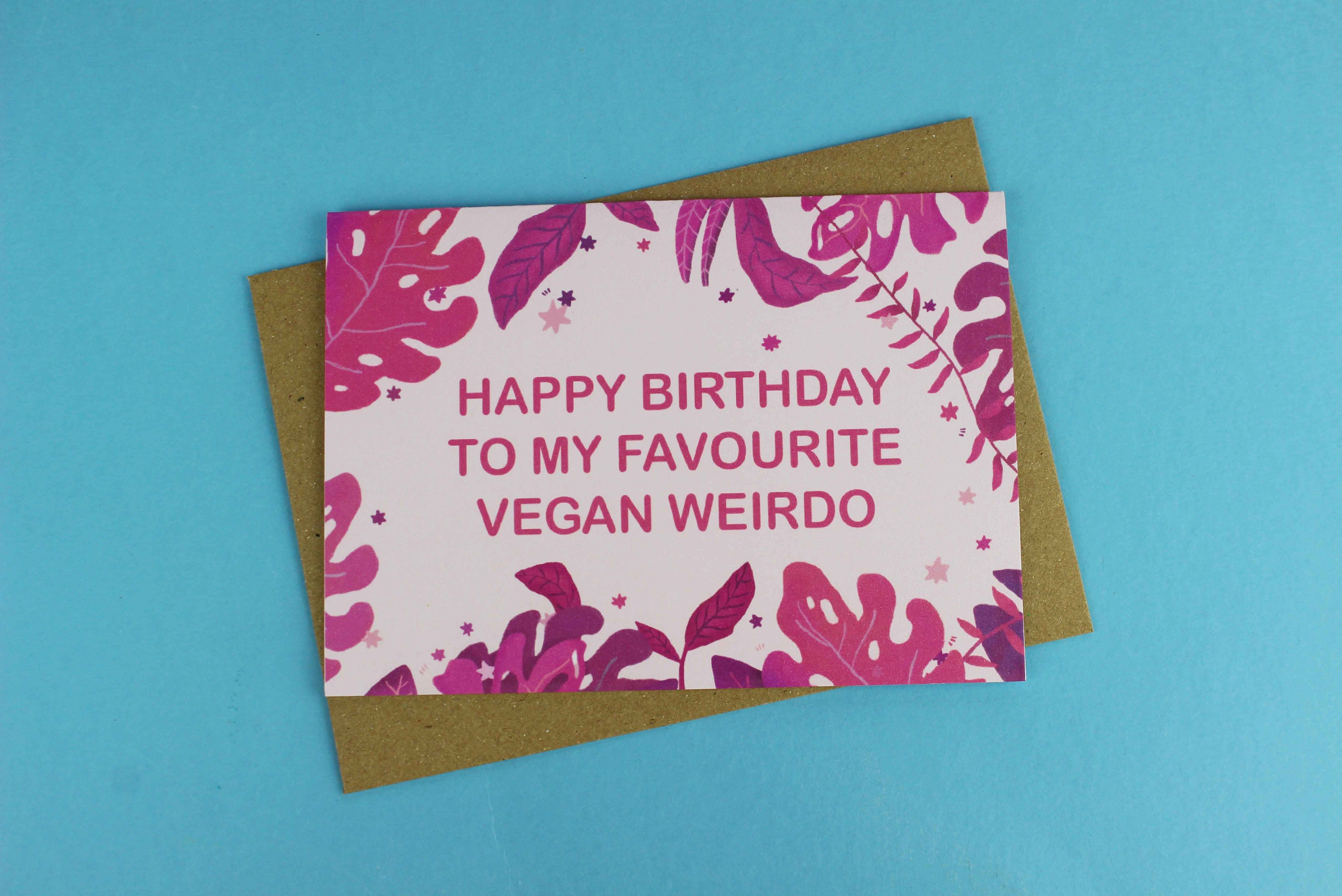 Vegan Birthday Card Favourite Vegan Vegan Card Cute Etsy