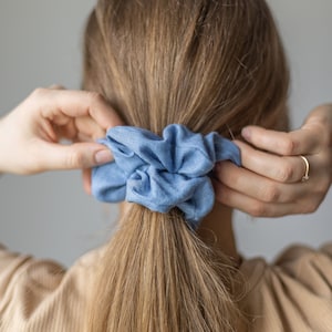 Leinen Scrunchie, Leinen Haargummis, Viele FARBEN, Große Scrunchie Haarbänder, 100% Bio-Leinen, Geschenk für sie, Scrunchie Naturleinen