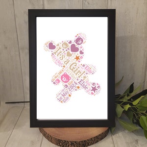 New Baby Girl Gift, New Baby Gift Personalised, New Baby Print, Nursery Decor, Birth Details Print, Birth Stats, Personalised Baby Gift