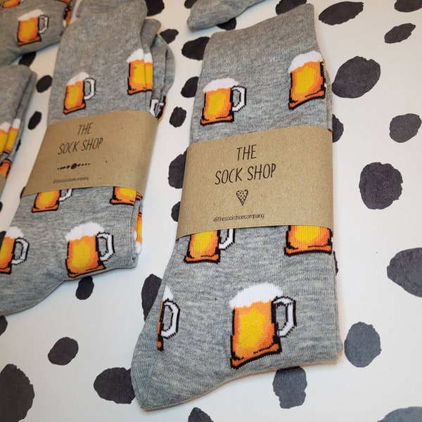 Chaussettes de bière, chaussettes amusantes, chaussettes drôles, apportez-moi de la bière, chaussettes de nouveauté de bière, cadeaux pour lui, cadeaux de fête des pères, chaussettes, chaussettes d'équipage, cadeaux de bière