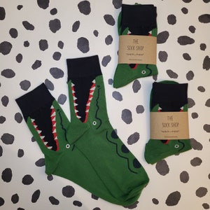 Crocodile Socks, Croc Socks, Men’s Socks, Novelty Socks, Cotton Socks, Unisex Socks, Fun Socks, Birthday Gifts, Father's Day Gifts, Sock