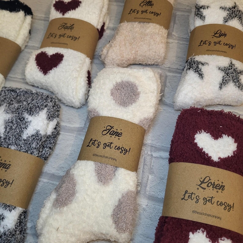 Personalised Fluffy Socks, Ladies Winter Cozy Socks bild 4
