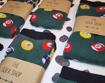 Snooker Men’s Socks | Fun Novelty Gift | UK Size 6–8