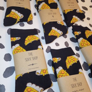 Pizza Socks, Pizza Gifts, Fun Socks, Funny Socks, Novelty Socks, Funky Socks, Gifts, for Him, Bright Socks, Casual Socks, Crew Socks,