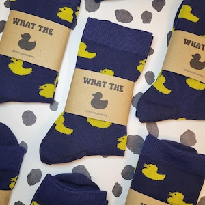 What the Duck Socks, Duck Socks, Funny Socks, Socks, Yellow Socks, Unisex Socks, Novelty Socks, Gifts for Him, Novelty Socks, Socks