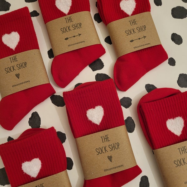 Chaussettes coeur, chaussettes pour dames, chaussettes d’équipage, chaussettes, cadeaux pour elle, chaussettes de Noël, cadeaux de Noël, Père Noël secret, remplisseurs de bas, farceurs de bas