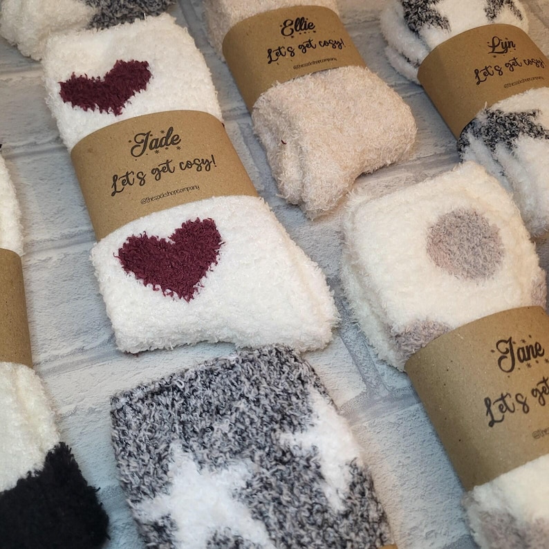 Personalised Fluffy Socks, Ladies Winter Cozy Socks bild 5