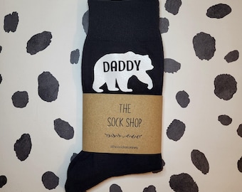 Men’s Daddy Papa Grandpa Socks | Father’s Day Gift | Novelty Socks for Dad | UK 6–8