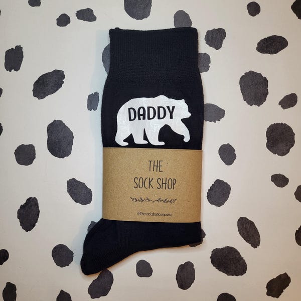 Men’s Daddy Papa Grandpa Socks | Father’s Day Gift | Novelty Socks for Dad | UK 6–8