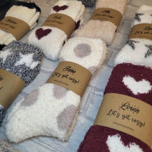 Personalised Fluffy Socks, Ladies Winter Cozy Socks bild 3