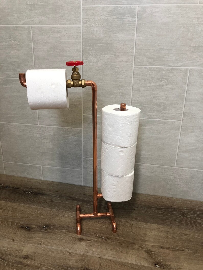Copper pipe toilet roll stand toilet roll holder Etsy